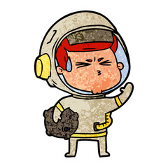 cartoon stressed astronaut