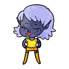 pretty cartoon elf girl