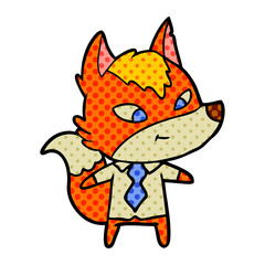 office worker fox cartoon character
