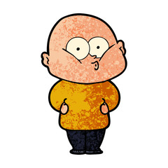 cartoon bald man staring
