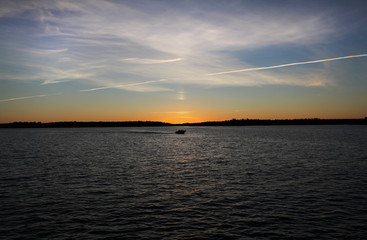 Fototapeta na wymiar Sunset over a lake in Finland