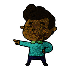 happy cartoon man pointing