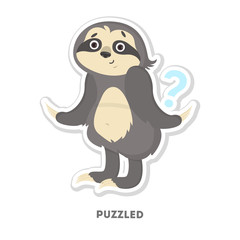 Puzzled sloth sticker