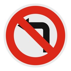 Turn is prohibited icon. Flat illustration of turn is vector icon for web.