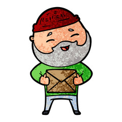 cartoon happy bearded man