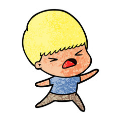 cartoon stressed man