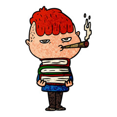 cartoon man smoking