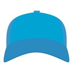 Baseball cap in front icon. Flat illustration of baseball cap in front vector icon for web.