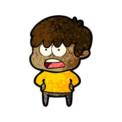 worried cartoon boy