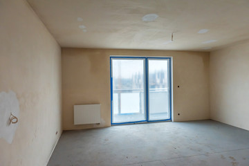 Apartment under construction in the new european housing estate.