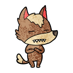 cartoon wolf showing teeth