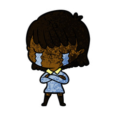 cartoon woman crying