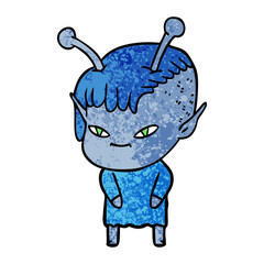 cute cartoon alien girl