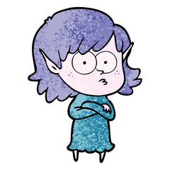 cartoon elf girl staring