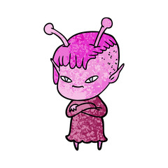 cute cartoon alien girl