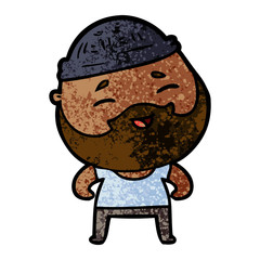 cartoon happy bearded man