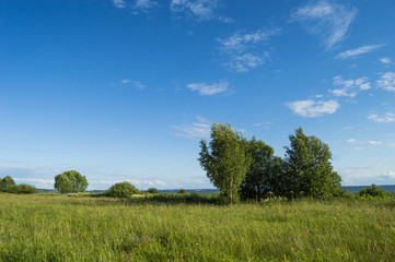 Fototapeta na wymiar A view of the nature and the beautiful sky, Yaroslavl region. Russia