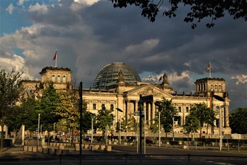 Deutsche Reichstag and deutsche Flags 