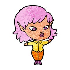 pretty cartoon elf girl