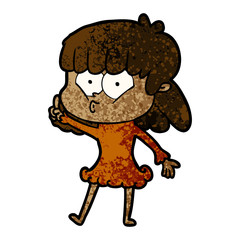 cartoon whistling girl