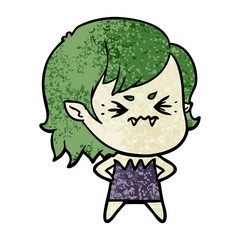 annoyed cartoon vampire girl