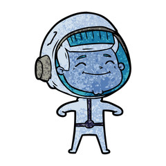 happy cartoon astronaut