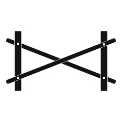 Naklejka premium Fence of two rod icon. Simple illustration of fence of two rod vector icon for web.