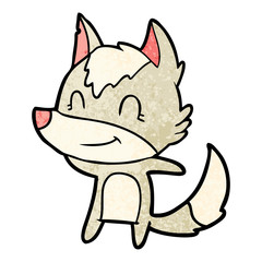 friendly cartoon wolf