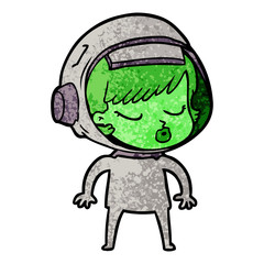 cartoon pretty astronaut girl