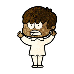 worried cartoon boy