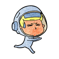 Obraz premium cartoon stressed astronaut