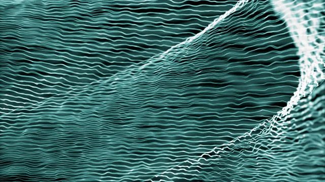 Blue motion background, wavy animated surface