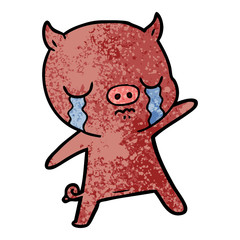 cartoon pig crying