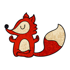 cartoon fox meditating