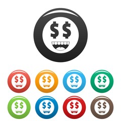 Money smile icon. Vector simple illustration of money smile icon isolated on white background