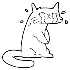 cartoon crying cat