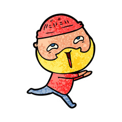 cartoon happy bearded man