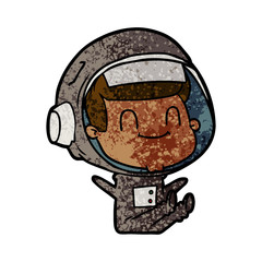 happy cartoon astronaut man