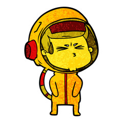 cartoon stressed astronaut
