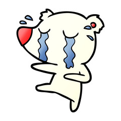 Fototapeta premium sad little polar bear cartoon