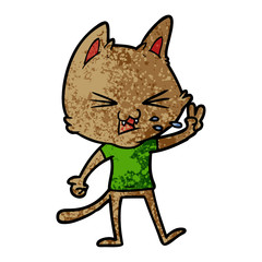 cartoon cat hissing