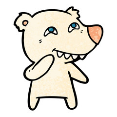 cartoon polar bear showing teeth