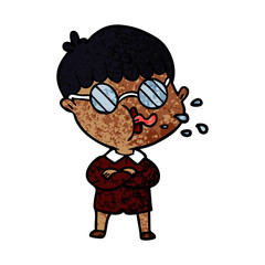 cartoon boy wearing spectacles