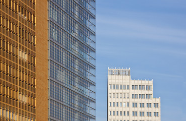 Naklejka premium Modern Building Facades With Blue Sky