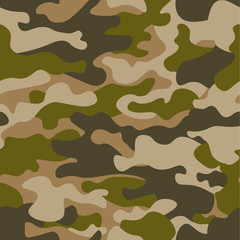 Seamless pattern. Abstract military or hunting camouflage background. Brown, green color. Vector illustration. repeated texture textile for clothes