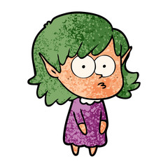 cartoon elf girl staring
