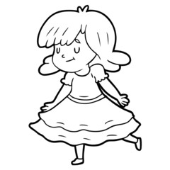 cartoon happy girl