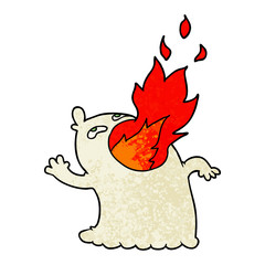 cartoon fire breathing ghost