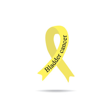Cancer Ribbon. Bladder cancer. International Day of cancer. World Cancer Day. Vector illustration on isolated background