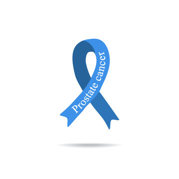 Cancer Ribbon. Prostate cancer. International Day of cancer. World Cancer Day. Vector illustration on isolated background
